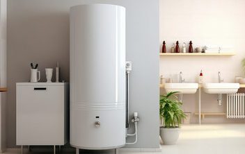 Modern water heater installation in a clean utility room